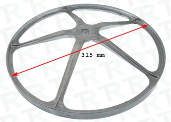Imagen de POLEA PLANA C/EJE DOS CHAFLANES 31,5 cm
