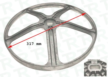 Imagen de POLEA PLANA C/EJE DOS CHAFLANES 317 mm