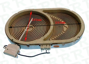 Imagen de CUERPO CALOR 1000+1800W 220V 140x240 mm 2 CIRC.