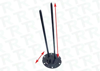 Imagen de PORTAVAINA VAINA 310 mm PLETINA 168 mm 2 TUBOS FAG