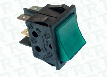 Imagen de INTERRUPTOR BIPOL PILOTO VERDE 82LNR 4 CONTACTOS